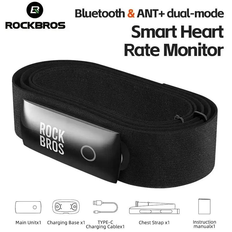 Heart Rate Strap Chest - ROCKBROS Verbeterde hartslagmeter met Bluetooth 4.0