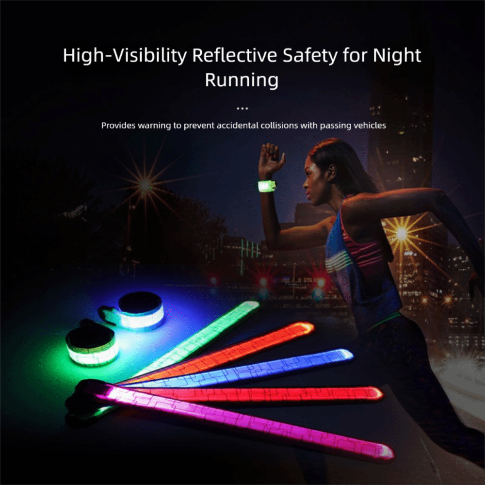 Running Gear Reflective - Batterijstijl Nachtlooparmband 5 kleuren Hoge zichtbaarheid