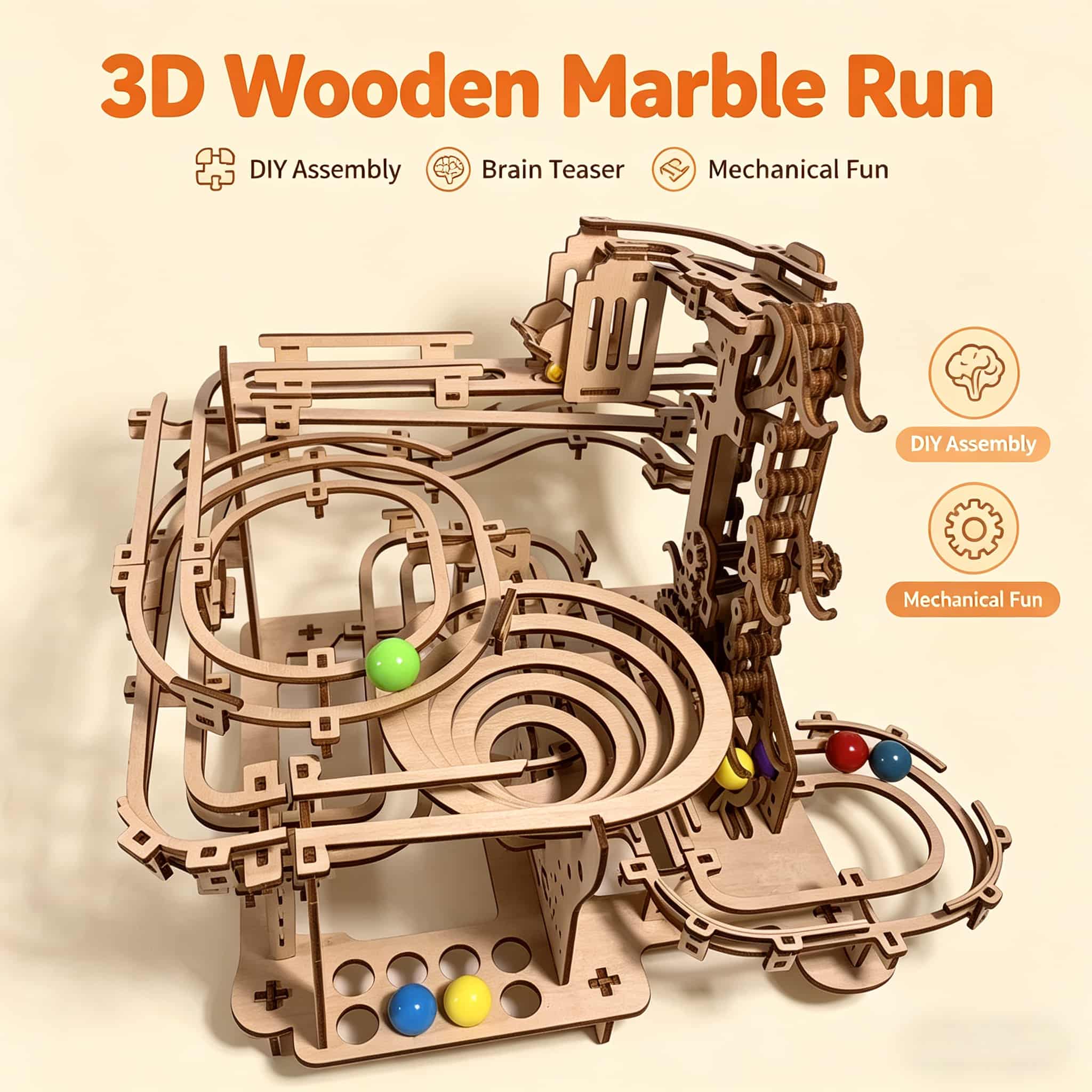 Mechanische Marble Run 3D hout - Running Gear Gifts recensie en prijs